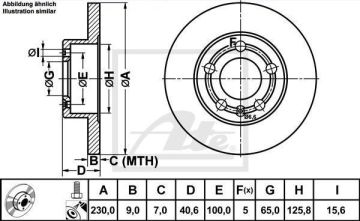 Skoda Fabia Arka Fren Diski 1.4 16V 100 Beygir 232 mm Çap 2000-2007 ATE