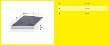 Mercedes C Serisi W203 Kasa C200 Kompressor Karbonlu Polen Filtresi 2.0 163 Beygir Montaj Tarafı Motor Bölmesi 2001-2006 MANN