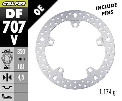 BMW K 1200 R Ön Fren Diski 320 mm 2005-2008 GALFER YUVARLAK SABİT DİSK