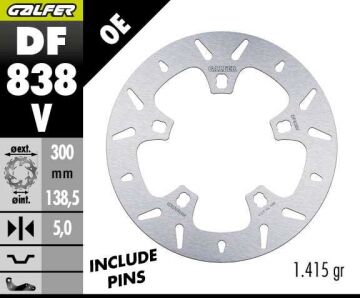 Harley Davidson Road King Flhr Ön Fren Diski 300 mm 2019 2022 Arası GALFER YUVARLAK SABİT ÇELİK DİSK