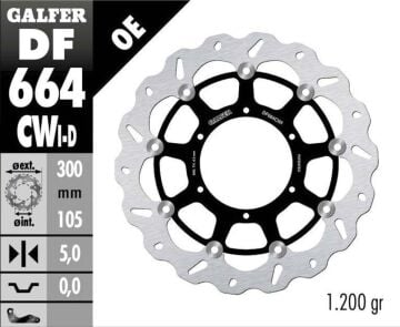 BMW F 800 GS Ön Fren Diski 300 mm 2008-2018 GALFER DALGALI HAREKETLİ ALUMİNYUM DİSK