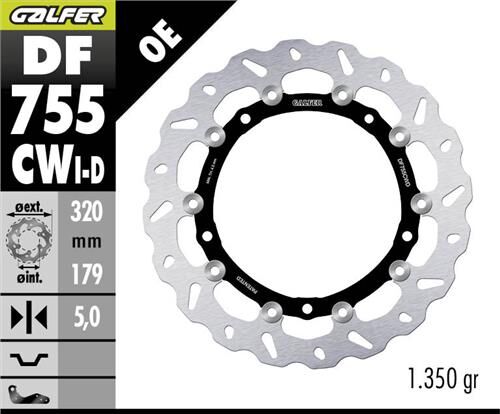 BMW S 1000 XR Ön Fren Diski 320 mm Sol 2015-2019 GALFER DALGALI HAREKETLİ ALÜMİNYUM DİSK