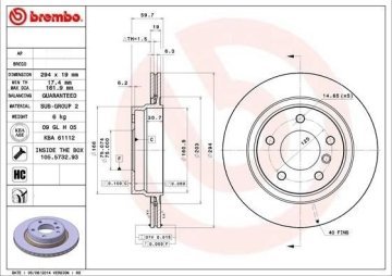 BMW 3 Serisi E46 Arka Fren Diski 325i 294 mm Çap 1999-2005 BREMBO