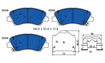 Hyundai i20 Ön Fren Balatası 1.0 T-GI 120 Beygir Deliksiz 2021 Sonrası ATE ORIGINAL