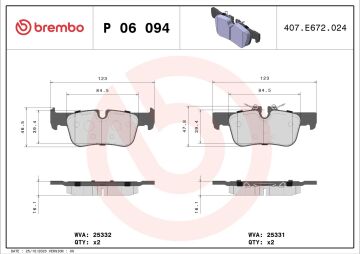 BMW 2 Serisi F44 Gran Coupe 218i Arka Fren Balatası 1.5 140 Beygir 2020 Sonrası BREMBO