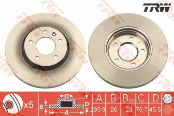 Opel Astra J Ön Fren Diski 1.6 CDTi 136 Beygir 300 mm Çap 2010-2015 TRW