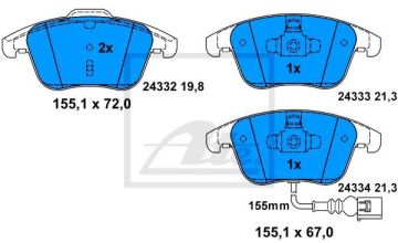 Volkswagen Tiguan Ön Fren Balatası 1.4 TSI 150 Beygir 2008-2015 ATE