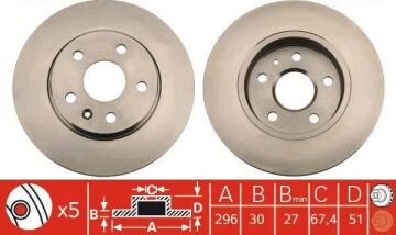 Opel Insignia A Ön Fren Diski 2.0 CDTI 160 Beygir 296 mm Çap 2008-2016 TRW