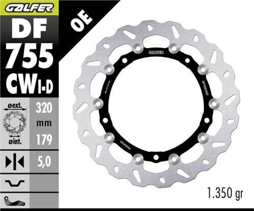 BMW S 1000 XR Ön Fren Diski 320 mm Sağ 2020 Sonrası GALFER DALGALI HAREKETLİ ALÜMİNYUM DİSK