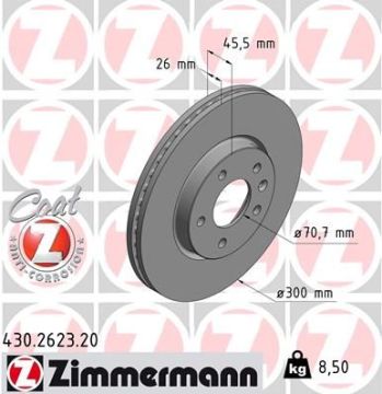 Opel Astra J Ön Fren Diski 1.6 CDTi 110 Beygir 300 mm Çap 2010-2015 ZIMMERMANN