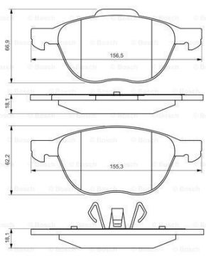 Mazda 3 Ön Fren Balatası 2010-2013 BOSCH