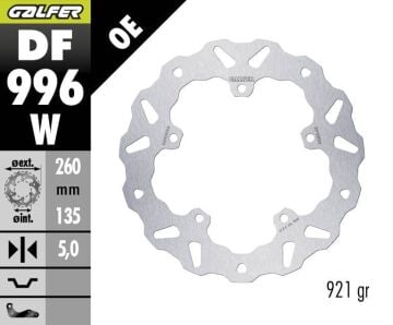 Harley Davidson Sportster S Rh1250S Arka Fren Diski 260 mm 2021 Sonrası GALFER DALGALI SABİT ÇELİK DİSK