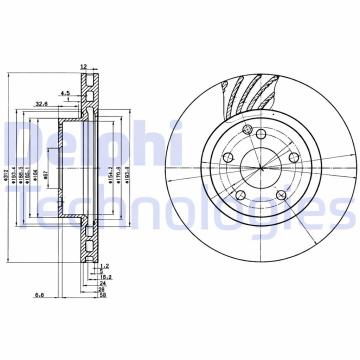 Mercedes E Serisi W211 Kasa E320 Ön Fren Diski Büyük Tip 312 mm Çap 2002-2009 DELPHI