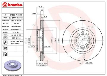 Seat Leon 2 Ön Fren Diski 1.6 102 Beygir 280 mm Çap 2006-2012 BREMBO