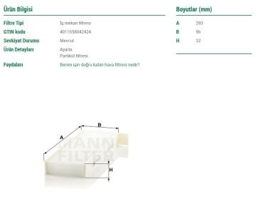 Opel Grandland X Polen Filtresi 1.2 Turbo 130 Beygir 2017 Sonrası MANN