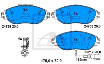 Audi A3 S3 Ön Fren Balatası 2.0 TFSI 2013-2020 ATE ORIGINAL