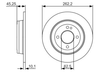 Kia Rio 3 Arka Fren Diski 262 mm Çap 2012-2017 BOSCH