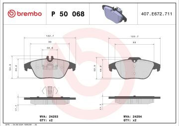 Mercedes C Serisi W204 Kasa C200 Arka Fren Balatası 2007-2013 BREMBO