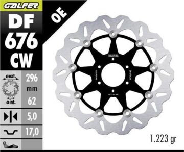 HONDA GOLDWING GL 1800 Ön Fren Diski 296 mm 2011-20107GALFER DALGALI HAREKETLİ ALÜMİNYUM DİSK