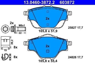 Citroen C4 Picasso Arka Fren Balatası 1.6 e-HDi 115 Beygir 2013 Sonrası ATE ORIGINAL