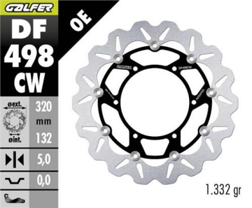 YAMAHA FJR 1300 ABS Ön Fren Diski 320 mm 2012 2020 Arası GALFER DALGALI HAREKETLİ ALÜMİNYUM DİSK