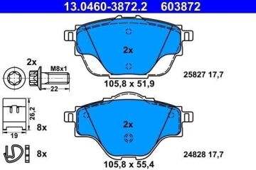 Citroen C5 Aircross Arka Fren Balatası 1.2 Hybrid 136 Beygir 2018-2025 ATE ORIGINAL