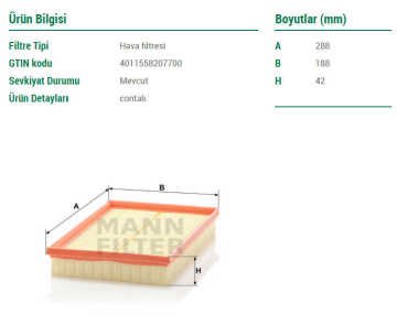 Seat Ibiza 4 Hava Filtresi 1.4 16V 75 Beygir 2002-2009 MANN