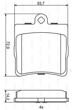 Mercedes 210 Kasa Arka Fren Balatası E220 CDI 143 Beygir Tek Pimli 1996-2002 BOSCH
