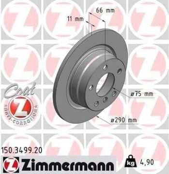 BMW 1 Seri F20 Arka Fren Diski 118i 1.5 Motor 136 Beygir 290 mm Çap 2015-2019 ZIMMERMANN