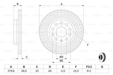 Skoda Octavia Ön Fren Diski 1.9 TDI 105 Beygir 280 mm çap 2004-2012 BOSCH
