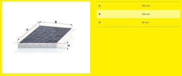 Mercedes C Serisi W203 Kasa C220 CDI Karbonlu Polen Filtresi 2.2 Dizel 143 Beygir Montaj Tarafı Motor Bölmesi 2001-2006 MANN