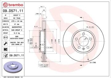 Seat Arona Ön Fren Diski 1.0 TSI 110 Beygir 276 mm Çap 2017 Sonrası BREMBO