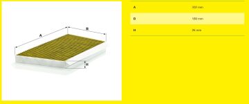 Mercedes C Serisi W203 Kasa C220 CDI Antialerjik Aktif Karbonlu Polen Filtresi 2.2 Dizel 143 Beygir 2001-2006 MANN