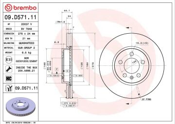 Seat Arona Ön Fren Diski 1.0 TSI 95 Beygir 276 mm Çap 2017 Sonrası BREMBO