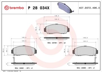 Honda Civic 9 Sedan FB7 Performanslı Ön Fren Balatası 2012-2016 BREMBO XTRA