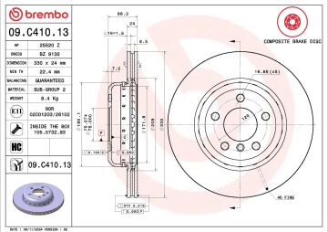 BMW 5 Serisi F10 Kasa 520i Ön Fren Diski 330mm Çap 2011-2016 BREMBO