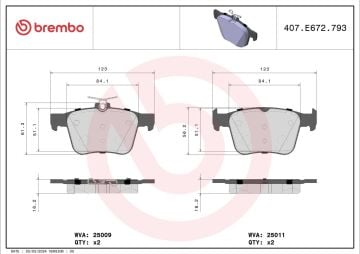 Volkswagen Golf 7 Performanslı Arka Fren Balatası 1.6 TDI 2013-2020 BREMBO XTRA