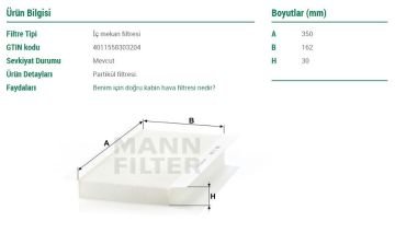 Ford Transit Connect Polen Filtresi 1.8 TDCI 110 Beygir 2003-2013 MANN