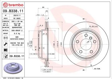 BMW 3 Serisi F31 320d Station Arka Fren Diski 300 mm Çap 2012-2019 BREMBO