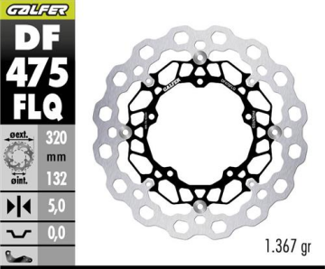 YAMAHA R9 ÖN Fren Diski 320 mm 2025 Sonrası GALFER DALGALI HAREKETLİ ÇELİK CUBİQ DİSK