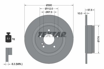 Mercedes E Coupe 207 Kasa Arka Fren Diski AMG Spor Paket 300 mm Çap 2009-2016 TEXTAR