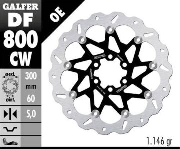 KTM RC 390 Ön Fren Diski 300 mm 2014-2016 GALFER DALGALI HAREKETLİ ALUMİNYUM DİSK