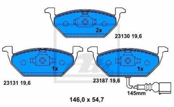 Audi A3 Ön Fren Balatası 1.6 FSI 115 Beygir 280 mm Disk İçin 2004-2013 ATE ORIGINAL