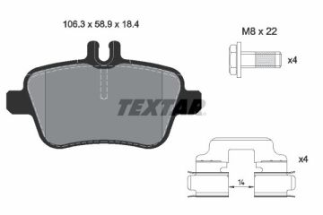Mercedes 176 Kasa A180 CDI Arka Fren Balatası 2013-2018 TEXTAR