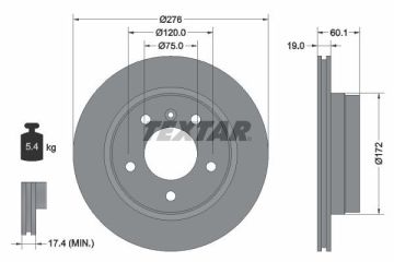 BMW 3 Serisi E46 Kasa Arka Fren Diski 320d 136 Beygir 276 mm Çap TEXTAR