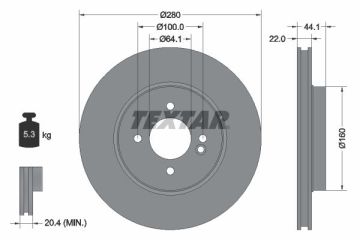 Mini One R56 Ön Fren Diski 280 mm Çap 2007-2014 TEXTAR