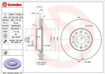 Skoda Superb 2 Ön Fren Diski 1.6 TDI 105 Beygir 288 mm Çap 2008-2014 BREMBO
