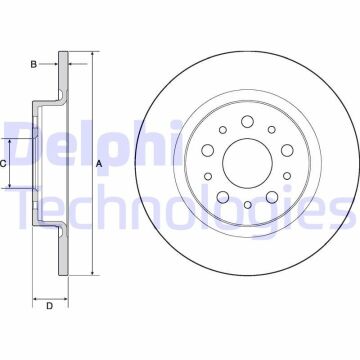 Fiat Egea Station/Cross Arka Fren Diski 1.3 Multijet 95 Beygir 264 mm Çap 2015-2020 DELPHI