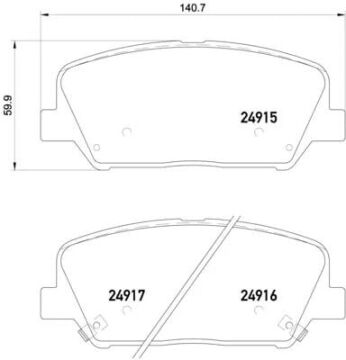 Hyundai i30 Ön Fren Balatası 1.6 CRDi 128 Beygir 300 mm Disk İçin 2012-2016 BREMBO