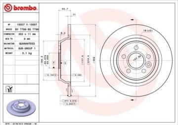 Ford Mondeo 4 Arka Fren Diski 2.0 TDCI 302 mm 2007-2013 BREMBO